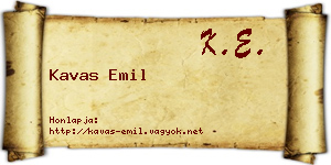 Kavas Emil névjegykártya